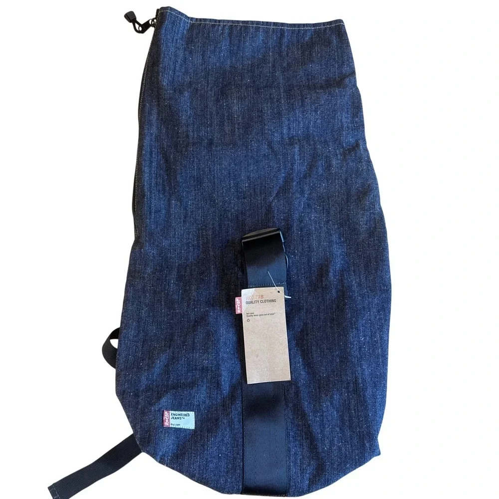 Vintage RARE Y2K 1999 Levi's Denim Jean Backpack‎ RED TAB Bag Buckle NEW NOS